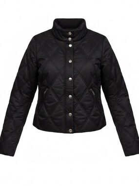 Vintage Guess Black Quilted Diamond-Stitch Puffer Jacket